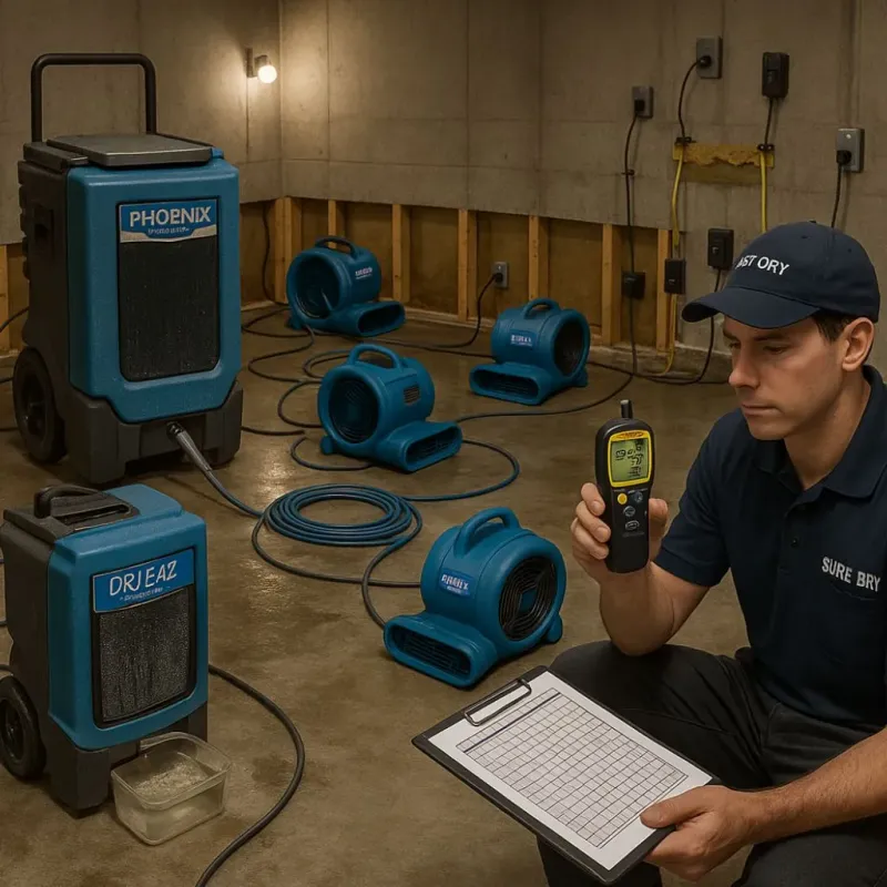 Structural Drying and Dehumidification process in White County, AR